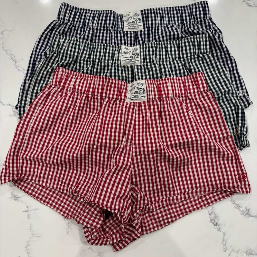 Dairy Boy Gingham Boxer Set of 3 Sz small new